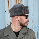 East German Ushanka With Badge - East German Army Surplus - Hats