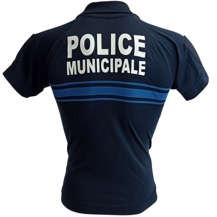 French Police Stretch Polo Shirt - Blue - French Police Surplus - Plain & Print T-Shirts