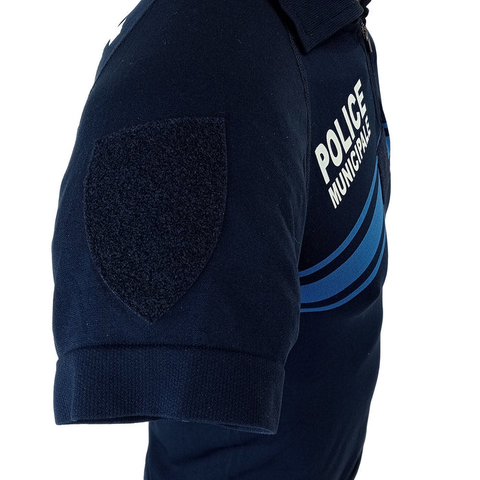 French Police Stretch Polo Shirt - Blue - French Police Surplus - Plain & Print T-Shirts