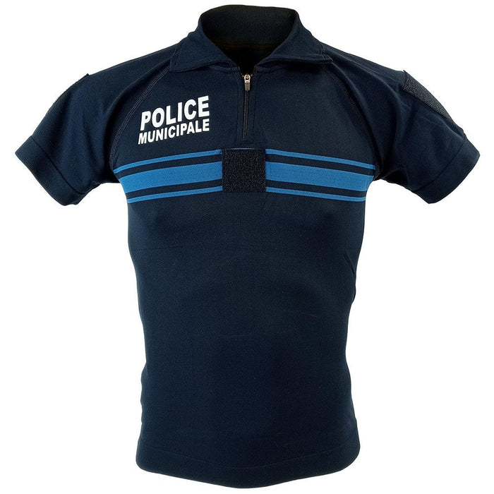 French Police Stretch Polo Shirt - Blue - French Police Surplus - Plain & Print T-Shirts